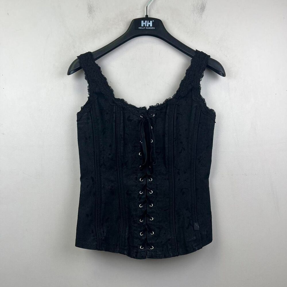 Tripp NYC Black Lace Corset Top Size L
